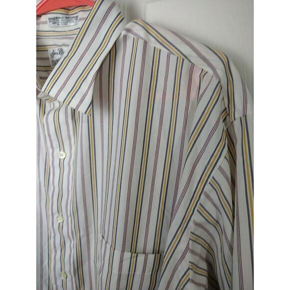 Sears Roebuck Men's 2X* Vintage Button Striped Shirt 17 34/35 Single Needle - Picture 4 of 14